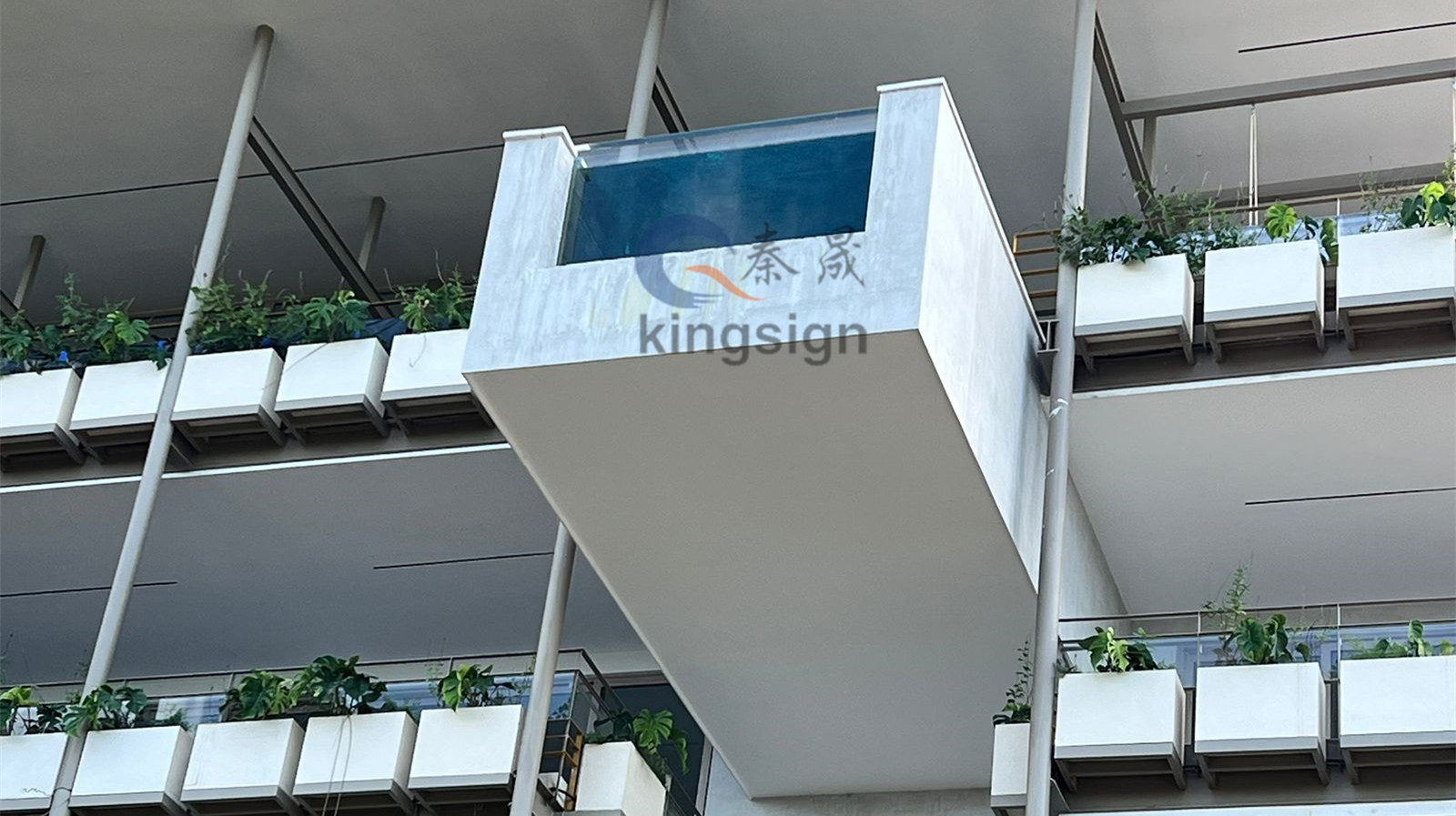 Kingsign Acrylplatte für Hotel-Pool-Projekt