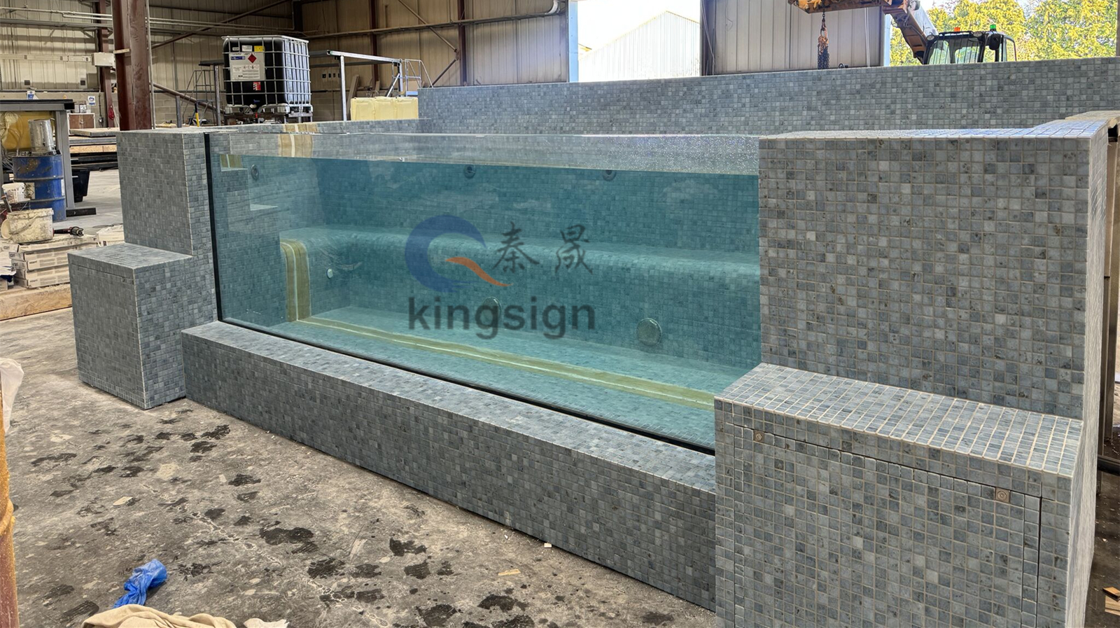 Kingsign Acrylblockplatte für Schwimmbadfenster